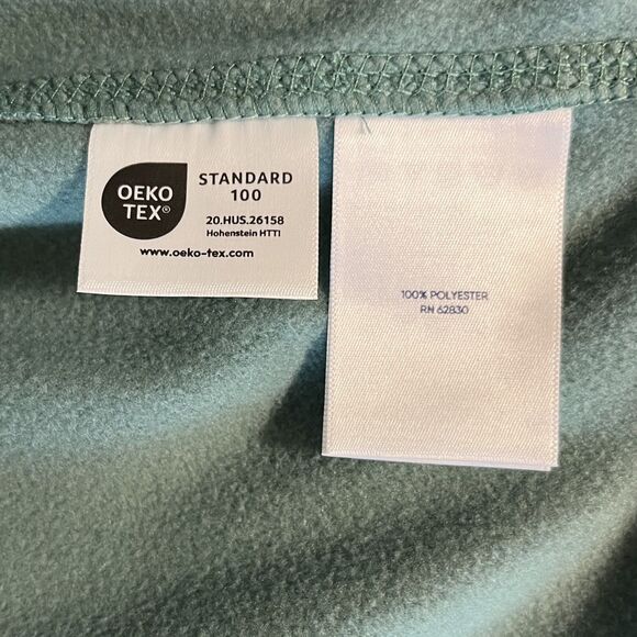 LANDS END Sage Fleece 1/4 Zip Pullover Sz S (6-8) Lightweight Anti-Static Jacket - Picture 5 of 7